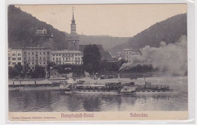 91268 Ak Schandau Dampfschiff Hotel um 1910