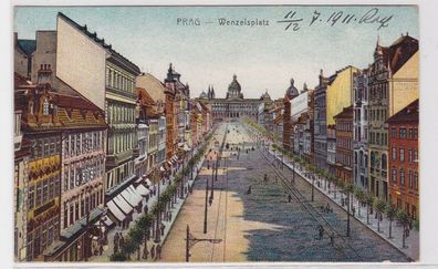 91377 Ak Prag Wenzelsgasse 1911