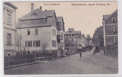 91471 AK Weissenborn, Amts. Freiberg Sa. - Untere Dorfstraße, Straßenansicht