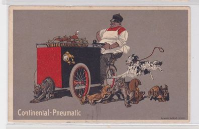 91570 Reklame Humor Ak Continental Pneumatic Imbisswagen um 1914
