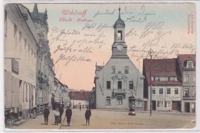 91577 AK Wilsdruff - Markt, Rathaus davor Litfaßsäule 1901
