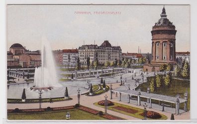 92104 AK Mannheim - Friedrichsplatz mit Springbrunnen 1925