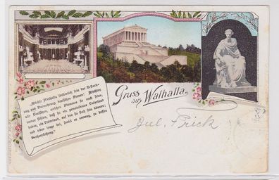 92111 Mehrbild AK Gruss aus Walhalla - Gedenkstätte & Denkmal 1897