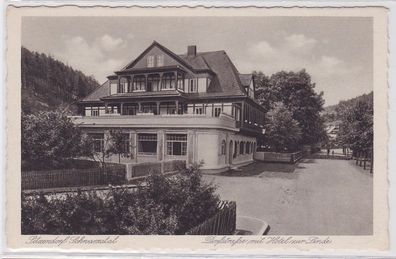92343 Ak Sitzendorf Schwarzatal Dorfstrasse mit Hotel zur Linde um 1930