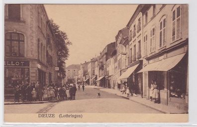 92429 geprüft Ak Dieuze in Lothringen Strassenansicht 1915