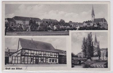 92522 Mehrbild Ak Gruß aus Ditfurt Gasthof zur Schänke 1940