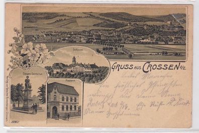 92743 Mehrbild Ak Gruß aus Crossen a.E. Postamt, Siegesdenkmal usw. 1904