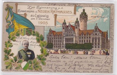 92941 Ak Zur Erinnerung an die Einweihung des neuen Rathauses zu Leipzig 1905