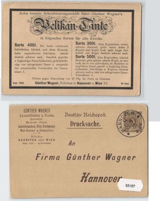 93167 Reklame AK Pelikan-Tinte - Günther Wagner, Fabriken in Hannover & Wien XI.