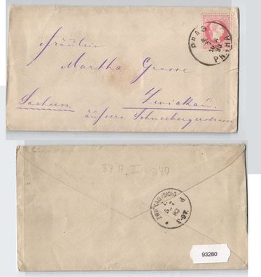 93280 Brief 5 Kreuzer Österreich K. u. K. Monarchie - Prag nach Zwickau 1883