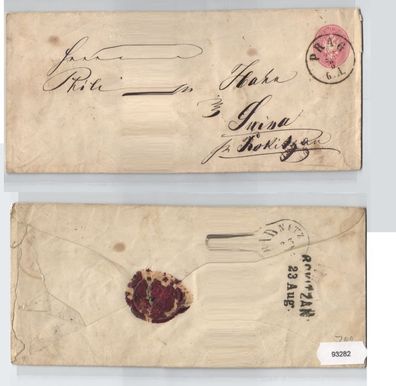 93282 Ganzsachen Brief 5 Kreuzer Österreich K. u. K. Monarchie Prag nach Swisa