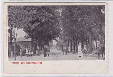 93713 Ak Gruß aus Hohenwestedt Strassenansicht um 1900