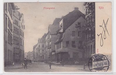 93720 AK Köln - Filzengraben, Straßenansicht mit Hotel Deutscher Hof 1905
