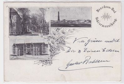 93830 AK Noordzee-Bad Schiermonnikoog - Leuchtturm, Straßenansicht & Hotel 1899