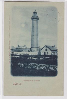 94311 Mondscheinkarte Sylt Leuchtturm bei Kampen 1900