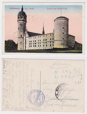94650 Feldpost Ak Wittenberg (Bez. Halle) Schloß und Schloßkirche 1917