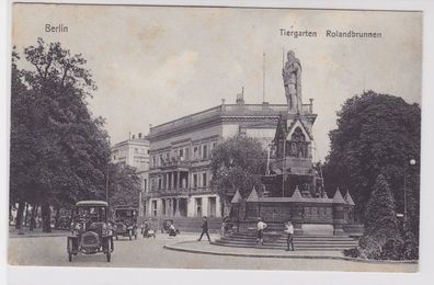 94664 Ak Berlin Tiergarten Rolandbrunnen mit Automobilverkehr 1908