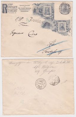 94684 DR Ganzsachen Umschlag PU24/ C3/7 Johs. Rominger Stuttgart 1907
