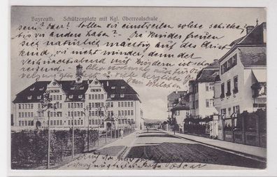 94719 AK Bayreuth - Schützenplatz mit Königlicher Oberrealschule 1910