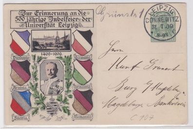 95482 DR Ganzsachen Postkarte PP27/ C107/1 Leipzig Universitätsjubiläum 1909