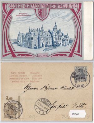 95722 DR Ganzsachen Postkarte PP20/ C7/1 Leipzig 16. Dt.Öst. Philatelistentag 1904
