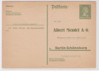 95778 DR Ganzsachen Postkarte P175 Zudruck Albert Mendel AG Berlin Schöneberg