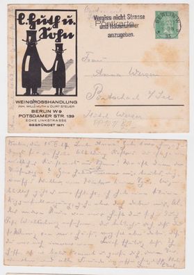 96875 DR Ganzsachen Postkarte PP101/ B1 Berlin Weingroßhandlung 1927