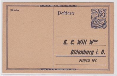 97363 DR Ganzsachen Postkarte P146 Zudruck G.C. Will Wwe. Oldenburg