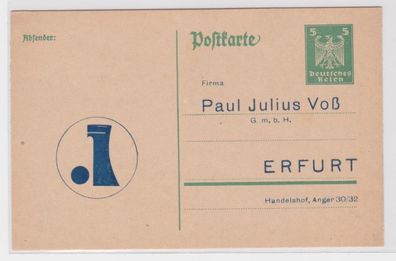 97382 DR Ganzsachen Postkarte P156 Zudruck Paul Julius Voß GmbH Erfurt