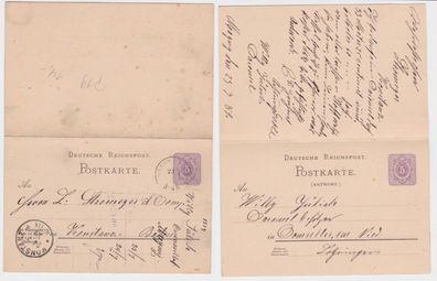 97584 DR Ganzsachen Postkarte P19 Willy Jülich Magny nach Konstanz 1889