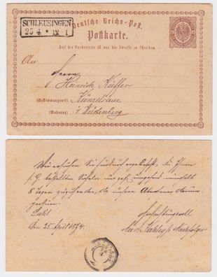 97622 DR Ganzsachen Postkarte P1 Pritzwalk nach Berlin Spandau 1874