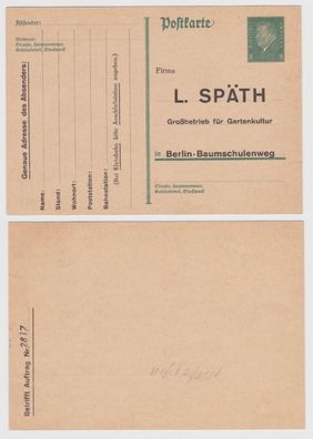 97880 DR Ganzsachen Postkarte P181 Zudruck L. Späth Großbetrieb Berlin