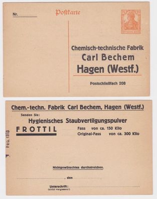 97963 DR Ganzsachen Postkarte P110 Zudruck technische Fabrik Carl Bechem Hagen