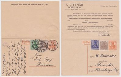 97973 DR Ganzsachen Postkarte P112 Zudruck M. Hollaender Taschen Berlin 1920