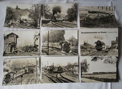 Ansichtskartenmappe mit 6 Karten Dampflokomotiven im Einsatz 41 Reko (60600)