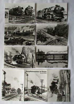 Ansichtskartenmappe mit 6 Karten Dampflokomotiven im Einsatz BR 58.30 (85649)