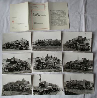 Ansichtskartenmappe mit 9 Karten Dampflokomotiven Folge 8 Reisezugloks (94585)
