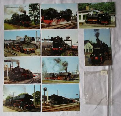 Ansichtskartenserie mit 10 Karten Dampflokomotiven im Ostseebezirk (94590)