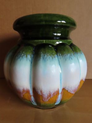 Vase bauchig mehrfarbig rund 16,5 cm hoch/ Scheurich-Keramik 292-16