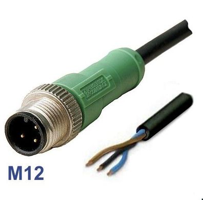 Sensor-/ Aktor-Kabel 3-polig, Phoenix Contact 1456747 M12 Stecker SAC-3P-M12MS