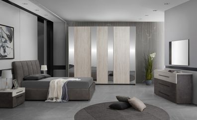 NEU Elegantes Schlafzimmer Melina in creme grau modernes Design Italienisch Set