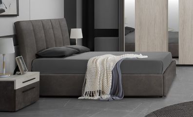 NEU Elegantes Doppelbett Melina in creme grau modernes Design Italienisch Set