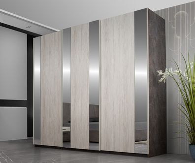 NEU Eleganter Kleiderschrank Melina in creme grau modernes Design Italienisch Set