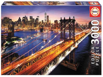 Puzzle - Manhattan Bridge - 3000 Teile - New York, USA - Educa # 18508