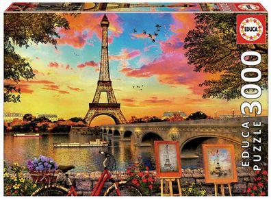 Puzzle - Eiffelturm am Abend - 3000 Teile - Sunset in Paris - Educa # 17675