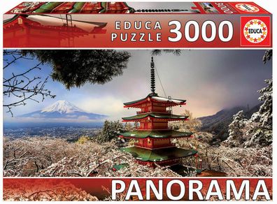 Puzzle -Fujiyama, Japan- 3000 Teile -Mount Fuji - Chureito Pagoda- Educa # 11763