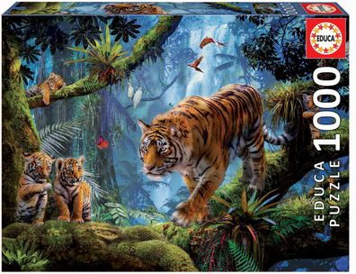 Puzzle -Tiger im Dschungel- 1000 Teile - Tigers in the Tree - Educa # 17662