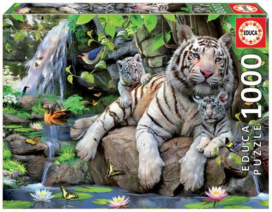 Puzzle - Weiße Tiger - 1000 Teile - Bengal White Tigers - Educa # 14808