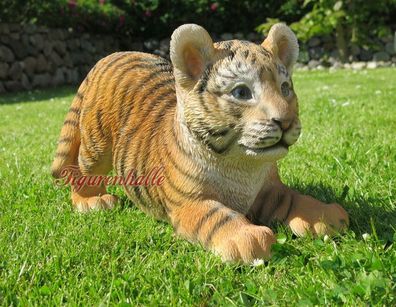 Löwe liegend klein Babylöwe Löwenwelpe Figur Skulptur Dekoration Tier neu