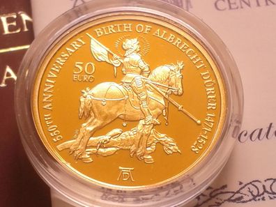 50 euro 2021 PP Malta 550. Geburtstag Albrecht Dürer 6,5g 916er Gold - NUR 400 Stück